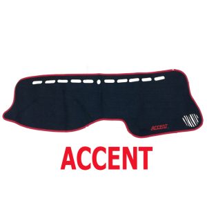 بادة وفرش تابلوة السيارة للحماية من الاتربة واشعة الشمس - اسود خط احمر - هيونداى اكسينت