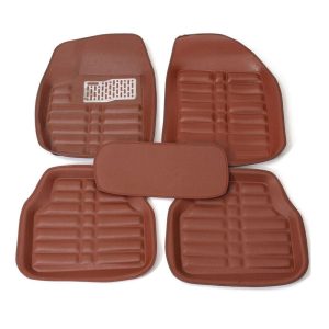 طقم دواسات 3D خمس قطع يونيفرسال مناسبة لمعظم انواع السيارات - لون جملى