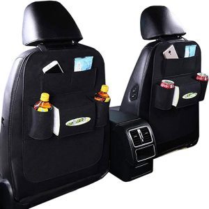 منظم  تخزين متعددة الجيوب تعلق على مقعد السيارة الخلفي، منظم تخزين متعددة الوظائف لمقعد السيارة(لون اسود) 2قطعه