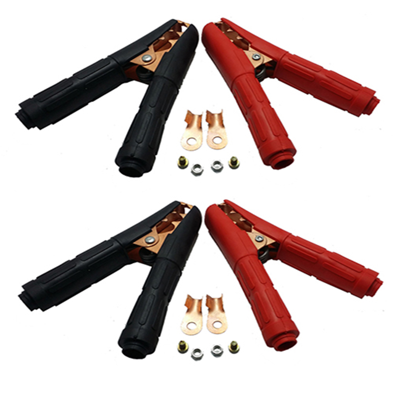 طقم مشبك كبل بطارية اصلى  مستورد جودة عالية قوة تحمل - 4 مشبك  2 احمر / 2 اسود