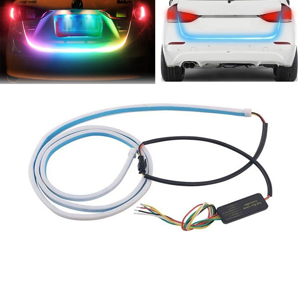 شريط لمبات ليد ملونة تركب على خلفية السيارة لتضي عند التوقف او الانعطاف يمين او يسار او الرجوع الى الخلف