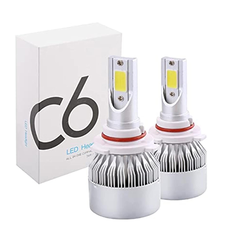 طقم لمبات زينون ليد C6 - H3طقم لمبات ليد زينون مكون من 2 لمبة للكشافات الامامية للسيارة