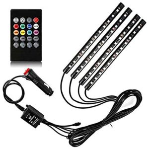 شريط ليد الدواسات/الصالون للسيارة - حساس موسيقى - ريموت كنترول - 8 الوان