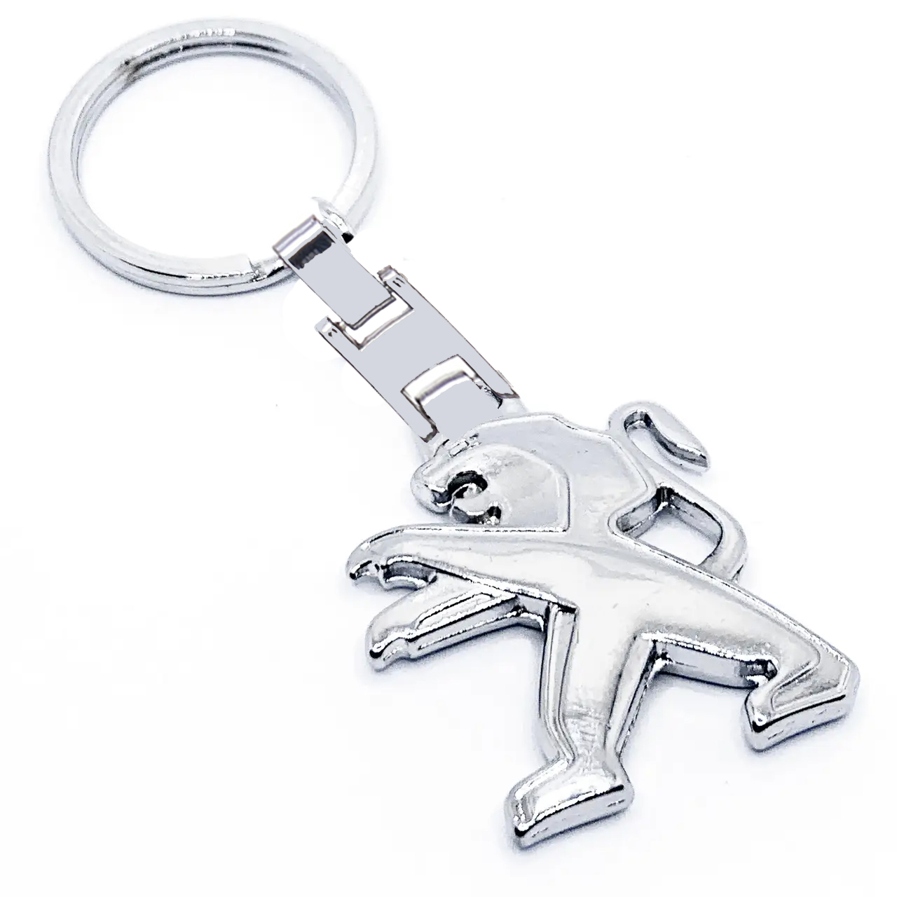 ميدالية مفاتيح مطلية نيكل بشعار-بيجو- على الوجهين