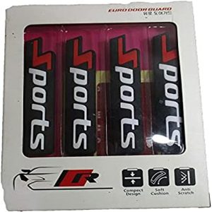 طقم صدادة باب سيارة سيليكون مرن لصق للوقاية وحماية باب السيارة من الخدوش اثناء فتح الباب - 4 قطع  - سبورت Sports