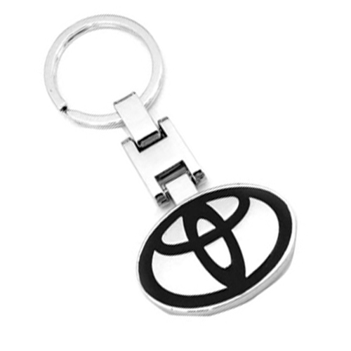 ميدالية مفاتيح مطلية نيكل بشعار-تويوتا- على الوجهين