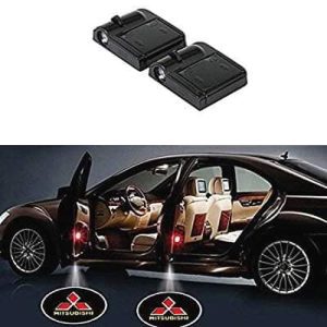 جهاز عرض بروجكتور لاسلكى ليد عرض لوجو وشعار السيارة يعمل بالحجارة بدون اى توصيلات  - 2 قطعة - متوافق مع ميتسوبيشى