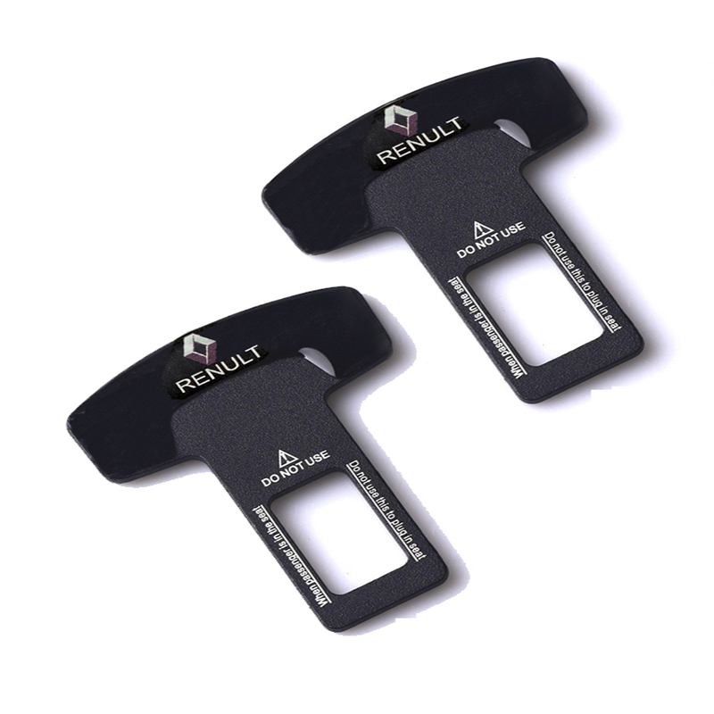 مشبك معدنى سكاته حزام امان للسيارة سدادة انذار من قطعتين-رينو