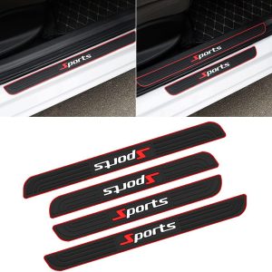 طقم عتب باب سيارة سيليكون ، مجموعة من 4 قطع من وسائد حماية عتبة باب السيارة، ملصق عتب باب السيليكون لحماية باب السيارة متوافق سبورتس