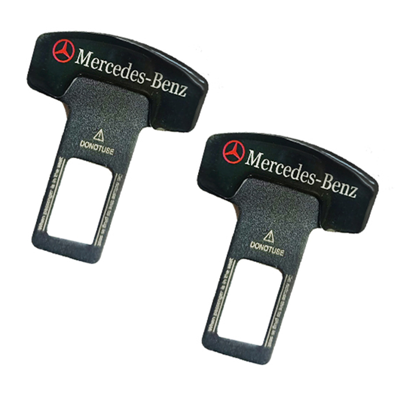 مشبك معدنى سكاته حزام امان للسيارة سدادة انذار من قطعتين -مرسيدس