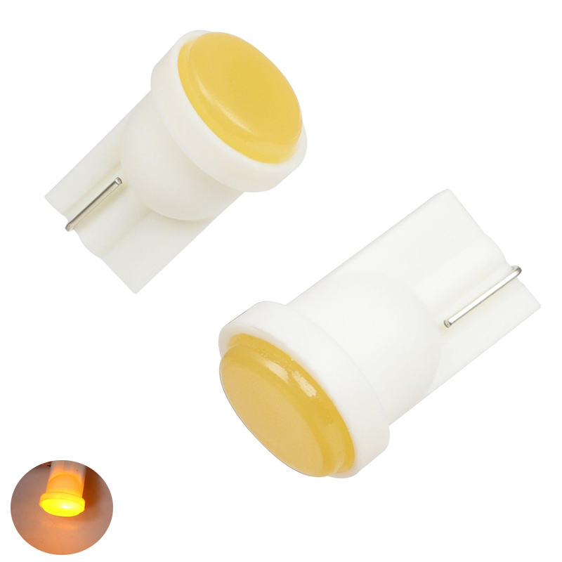 لمبة ليد بدون كعب سيارة - 2 قطعة - لون اصفر