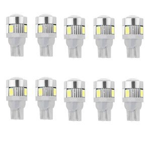 لمبة ليد بدون كعب سيارة - 10 قطع - لون ابيض