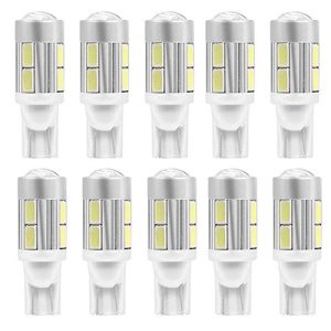 لمبة ليد بدون كعب سيارة - 10 قطع - لون ابيض