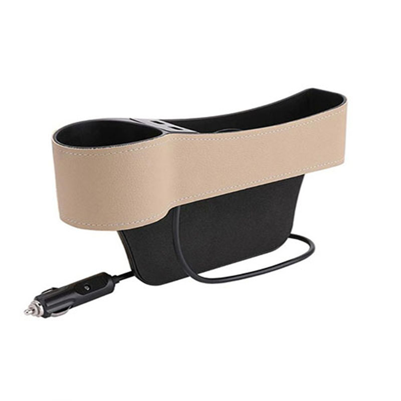 منظم لمقاعد السيارة هولدر تخزين للمقعد الامامي وجيب جانبي مع حامل كوب، منظم للموبايل والمفاتيح والمحافظ والنظارات الشمسية لونبيج