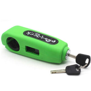 قفل أمان لمقبض فرامل اليد ، نظام قفل عن طريق تثبيت يد المقبض مع رافعة الفرامل - لجميع الدراجات والسكوتر والموتوسيكلات (اخضر)