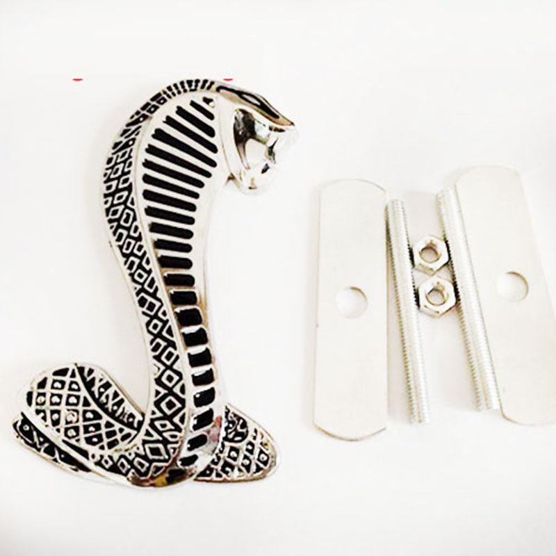 ملصق سيارة ثلاثى الابعاد افعى سلفر اسود - 10 سم * 6 سم