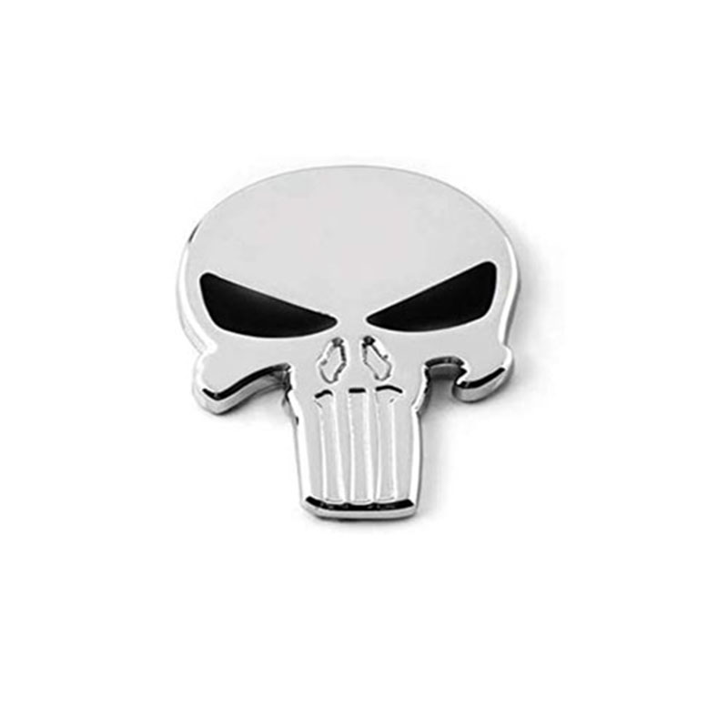 ملصق شارة معدني ثلاثي الابعاد بتصميم جمجمة المعاقبة مقاوم للماء للسيارة والدراجة النارية