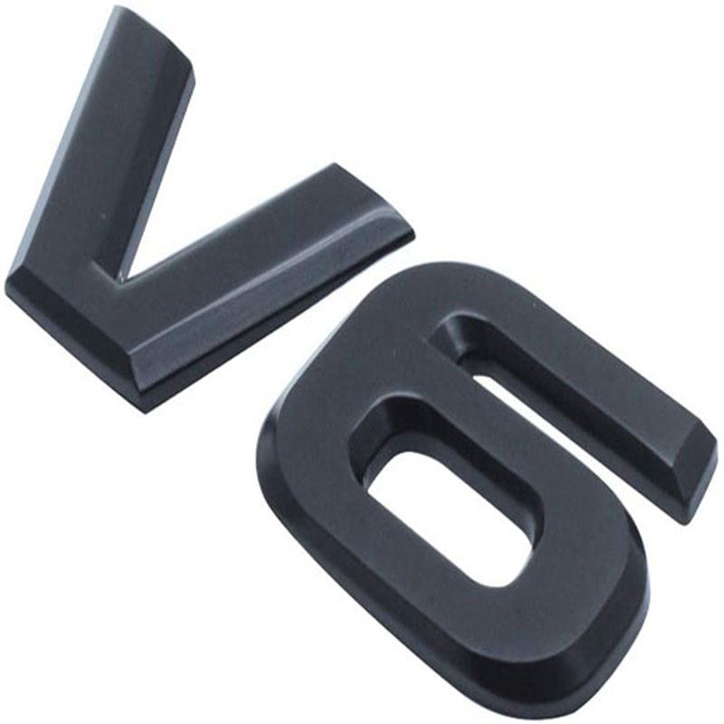 أووت الأسود 3D معدن V6 نمط لاصق شارة جذع شعار ملصق