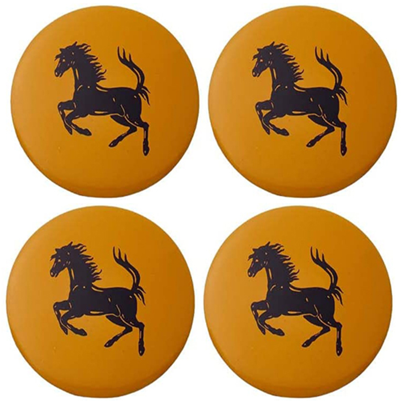 طقم ملصق جنط غطاء محور اطارات السيارة 3D قابل للصق - 4 قطع - مناسب بورش