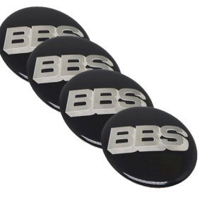 طقم ملصق جنط غطاء محور اطارات السيارة 3D قابل للصق - 4 قطع - مناسب BBS