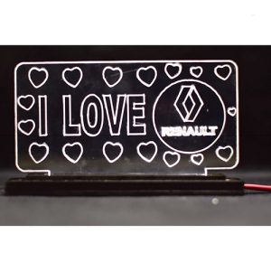 استاند اكريلك مضئ باللون الابيض بشعار السيارة - 12 فولت -  رينو Renault