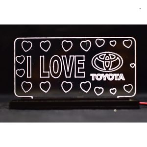 استاند اكريلك مضئ باللون الابيض بشعار السيارة - 12 فولت -  تويوتا