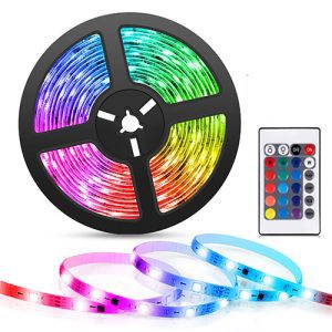 شريط ليد اضاءة للسيارة - 7 لون ثابت ومتحرك - 5 متر بالريموت - 12 فولت