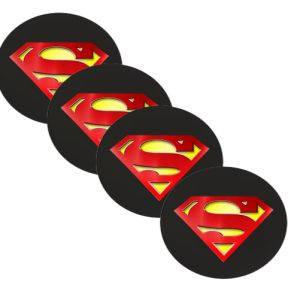 طقم ملصق جنط غطاء محور اطارات السيارة 3D قابل للصق - 4 قطع - مناسب سوبر مان