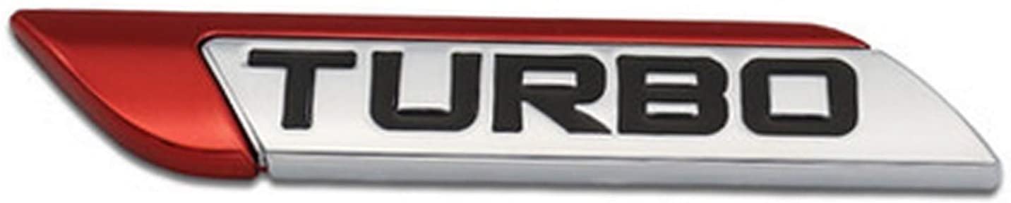 شعار سيارة تربو معدني ثلاثي الأبعاد من Dsycar لشاشة محرك السيارة التربو التلقائي، لا يبهت أبدًا ولاصق ذاتي 3M - أحمر -