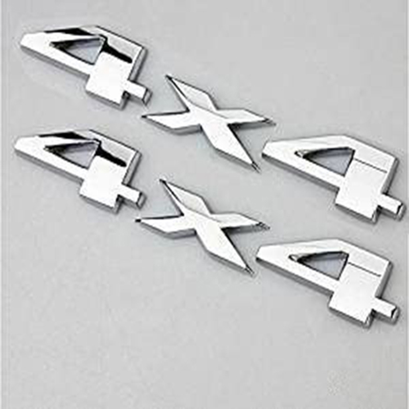 2 قطعة 4 × 4 شعار كروم ثلاثي الابعاد شعار شعار شارة فضية اكسسوارات السيارات سيارة جيب تصميم كونتيننتال