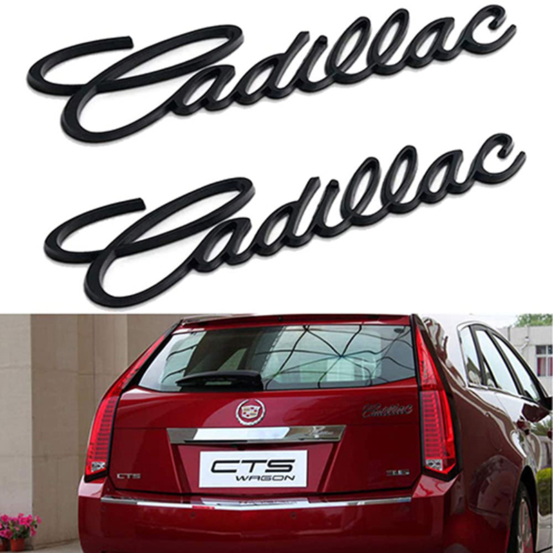 قطعتان لشعار سيارة كاديلاك من شينغ بانغ، شعار لجذع الرفراف الخلفي لجانب السيارة، ملصق معدني لايسكالاد اي تي اس واس ار اكس واكس تي اس وسي تي اس واكس تي 5 واكس ال ار، وغيرها (بلون اسود)
