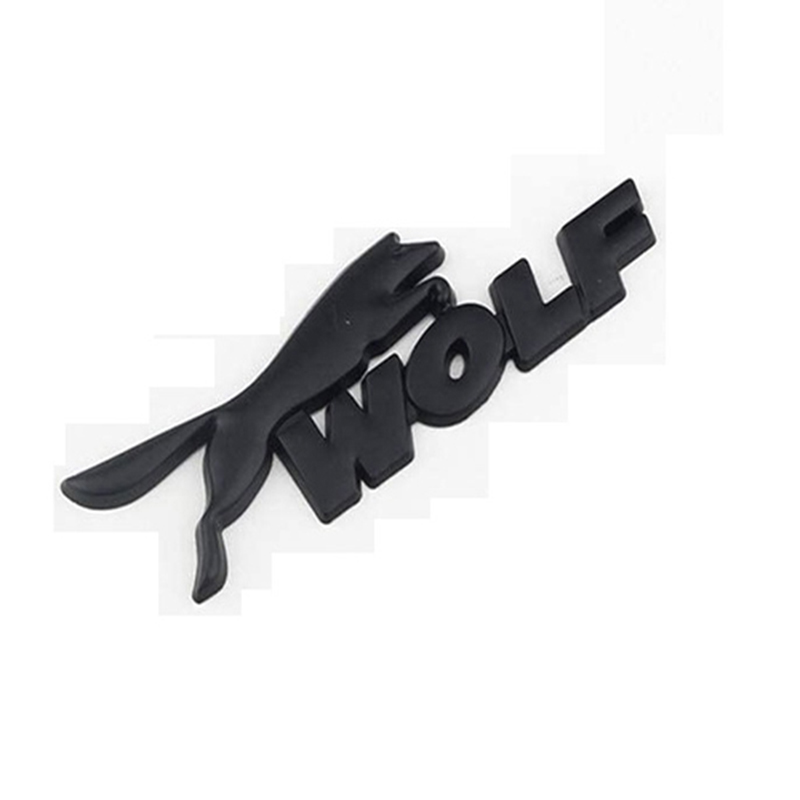 ملصق معدني بطبعة لوجو «WOLF» لتزيين هيكل صندوق السيارة، قطعة واحدة (لون اسود)