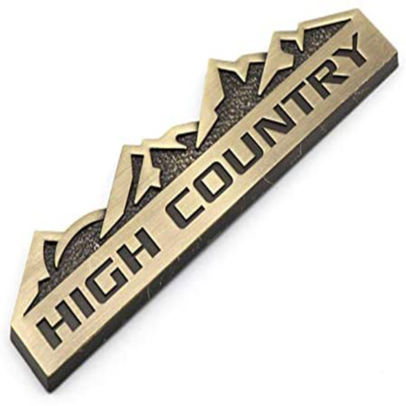 قطعة واحدة من شارات معدنية ثلاثية الابعاد عالية البلد للباب الخلفي للوحة الاسماء ثلاثية الابعاد بديلة لسيارة سيلفرادو 1500 2500 اتش دي سييرا 3500 اتش دي (ذهبي)