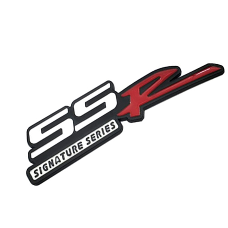 ملصق شارة سيارة معدني اس اس ار SSR سيجنتشر سيريز من ، شعار الجناح الجانبي والصندوق (اللون: اسود مع احمر)