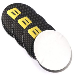 طقم ملصق جنط غطاء محور اطارات السيارة 3D قابل للصق - 4 قطع - مناسب ل BBS