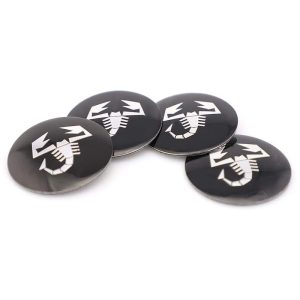 طقم ملصق جنط غطاء محور اطارات السيارة 3D قابل للصق - 4 قطع - مناسب ل عقرب