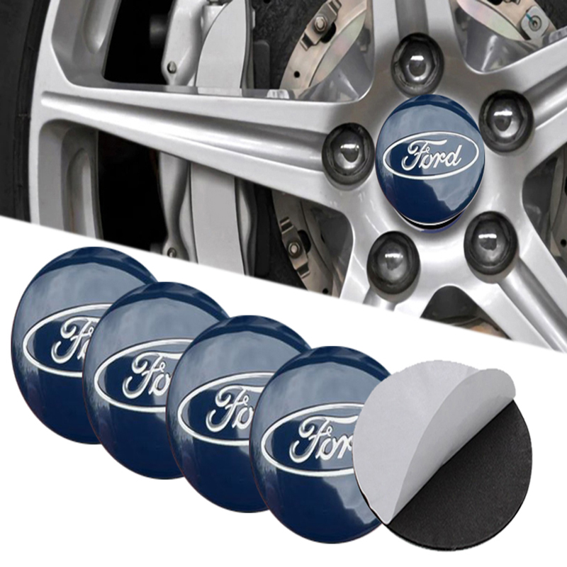 طقم ملصق جنط غطاء محور اطارات السيارة 3D قابل للصق - 4 قطع - مناسب ل OZ