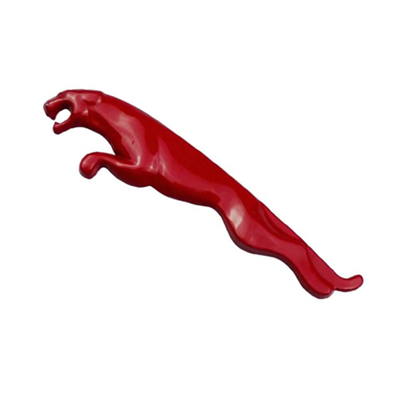 ملصق معدن 3D للسيارات ملصق النمر المعدني شعار جذع خلفي شارة الجسم لسيارة جاكوار - 1 قطعة لون احمر كبير مقاس 15.5سم فى 3.5 سم