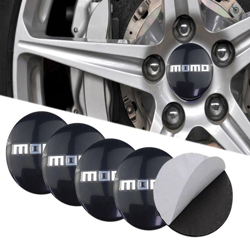 طقم ملصق جنط غطاء محور اطارات السيارة 3D قابل للصق - 4 قطع - مناسب ل مومو