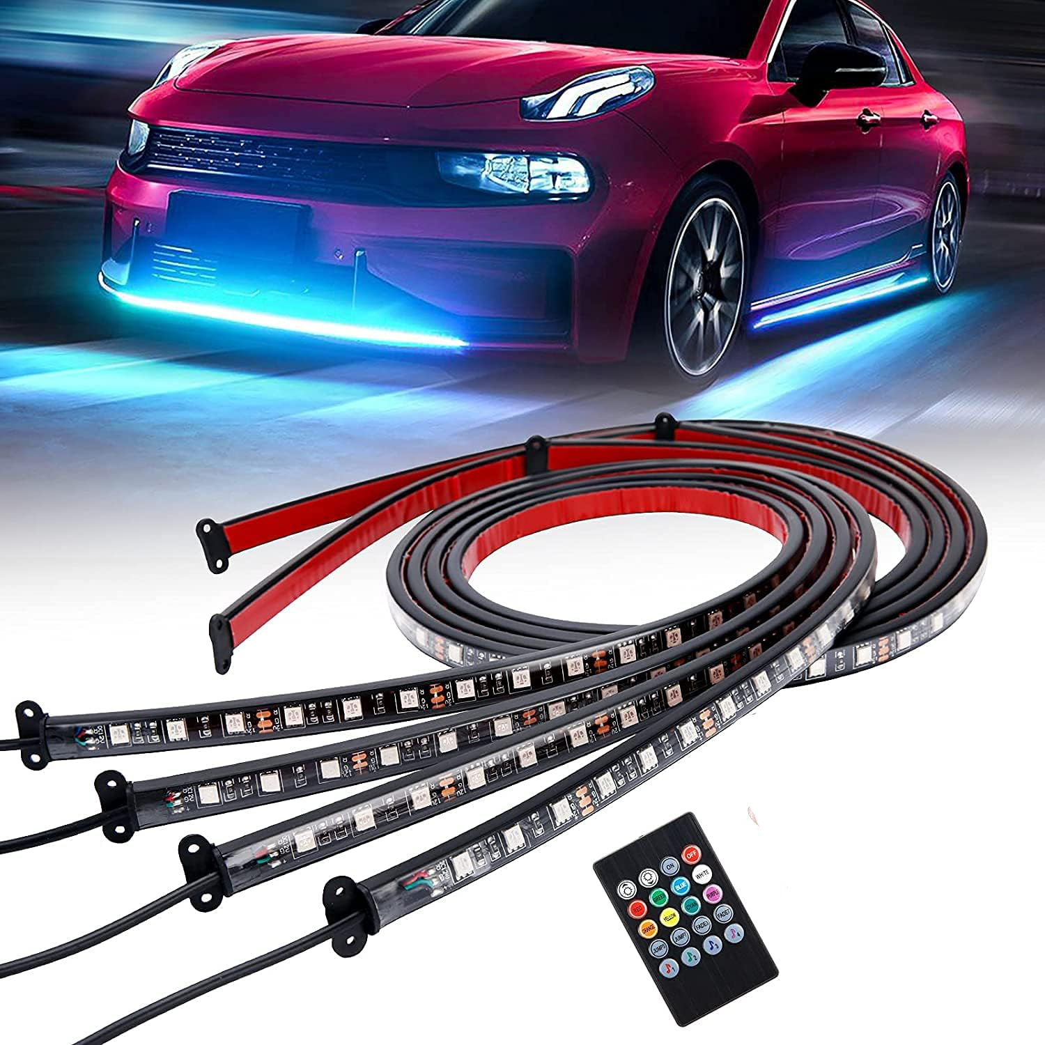 ليد اسفل السيارة عادى بالريموت فقط مقاس 60-90