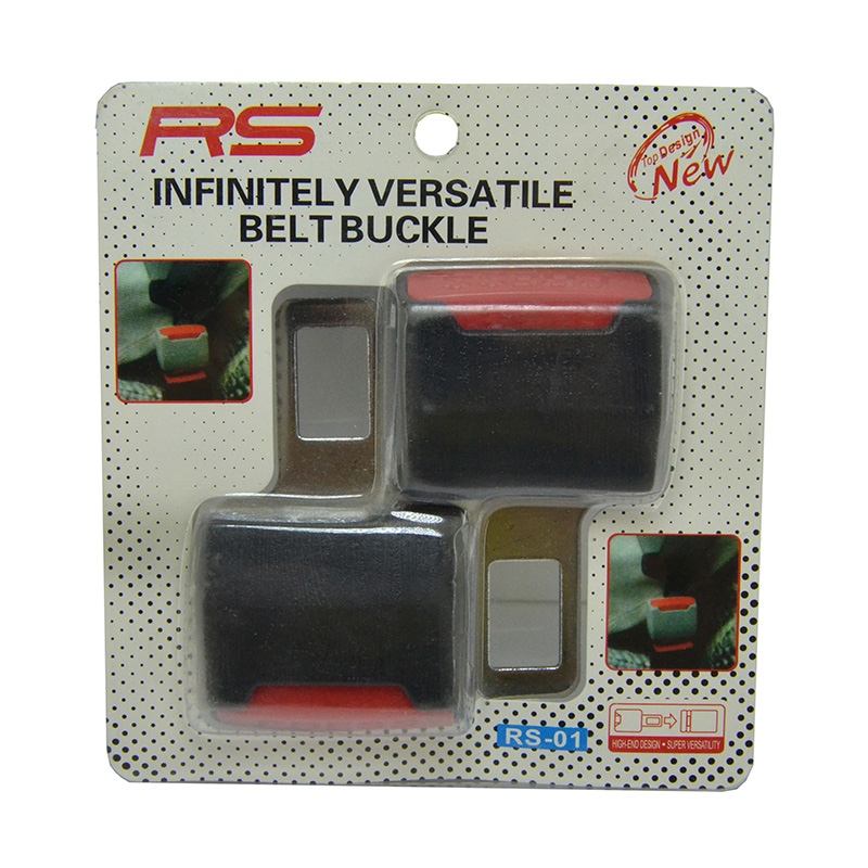 مشبك معدنى تايوانى على كارت سكاته حزام امان للسيارة سدادة انذار من قطعتين- سادة لون اسود