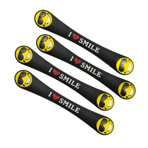 طقم صدادة باب سيارة سيليكون مرن لصق للوقاية وحماية باب السيارة من الخدوش اثناء فتح الباب - 4 قطع  - سمايل