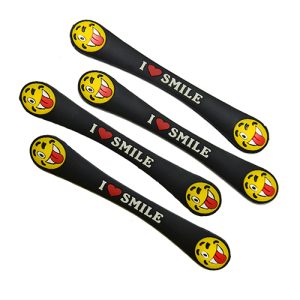 طقم صدادة باب سيارة سيليكون مرن لصق للوقاية وحماية باب السيارة من الخدوش اثناء فتح الباب - 4 قطع  - سمايل