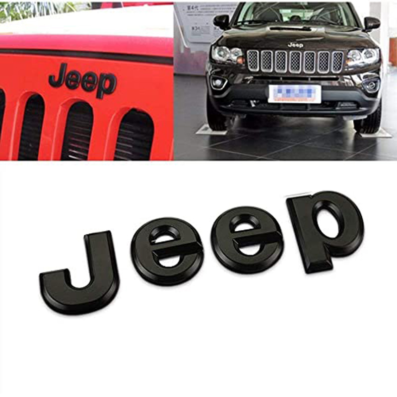 ملصق 3D معدن للسيارة JEEP اسود - قطعة واحدة - مقاس 14سم فى 4 سم