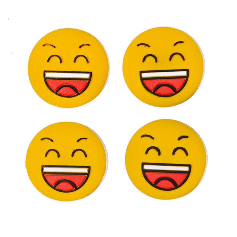 طقم صدادة سمايل اشكال ل باب سيارة او باب المنزل او فى المكتب سيليكون 4 قطع دائرية 3.5 سم - كود 4294