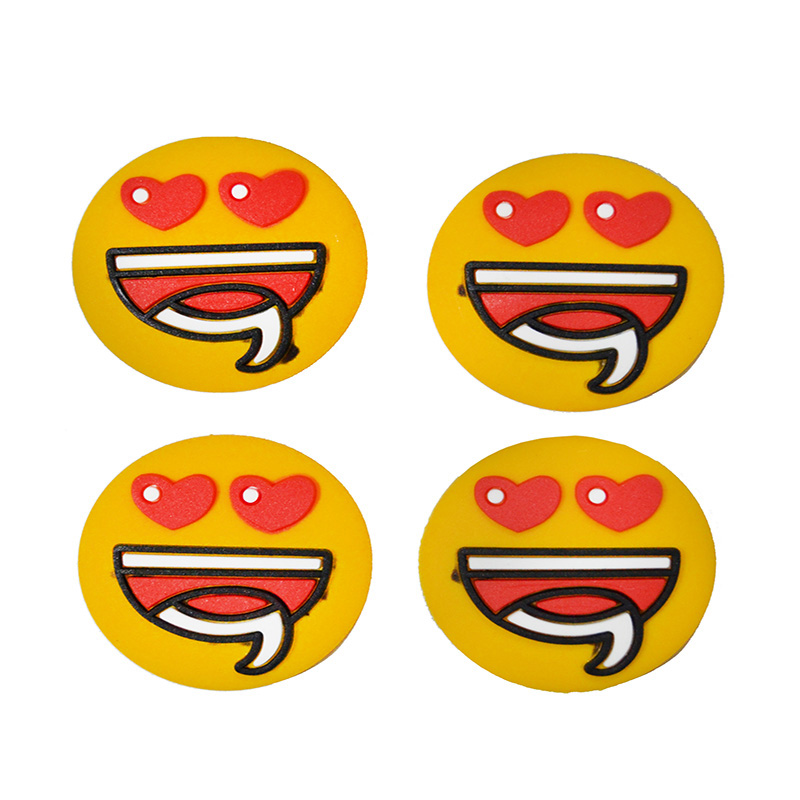 طقم صدادة سمايل اشكال ل باب سيارة او باب المنزل او فى المكتب سيليكون 4 قطع دائرية 3.5 سم - كود 4296