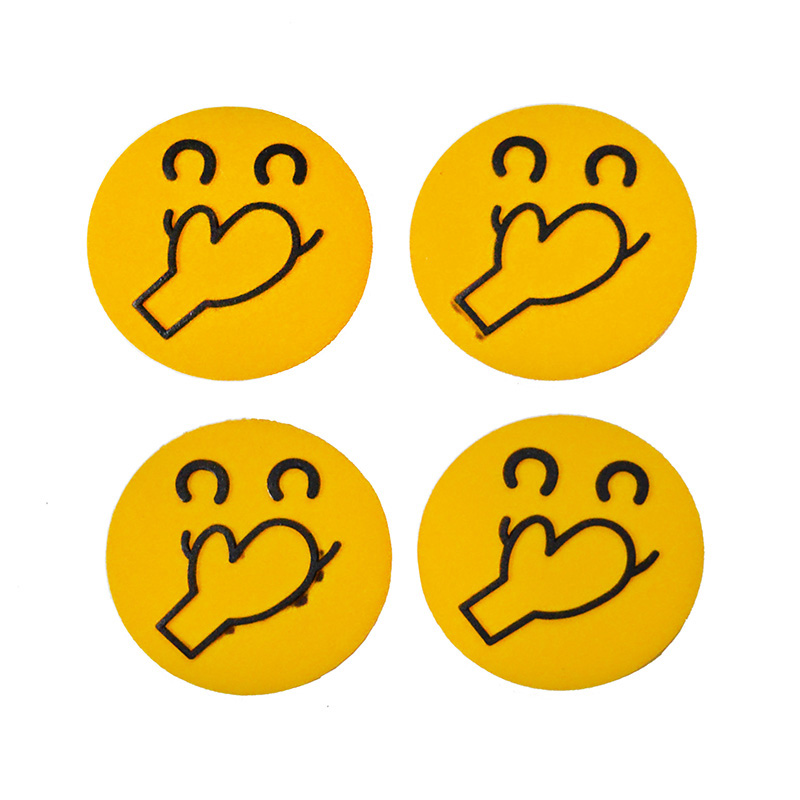 طقم صدادة سمايل اشكال ل باب سيارة او باب المنزل او فى المكتب سيليكون 4 قطع دائرية 3.5 سم - كود 4298