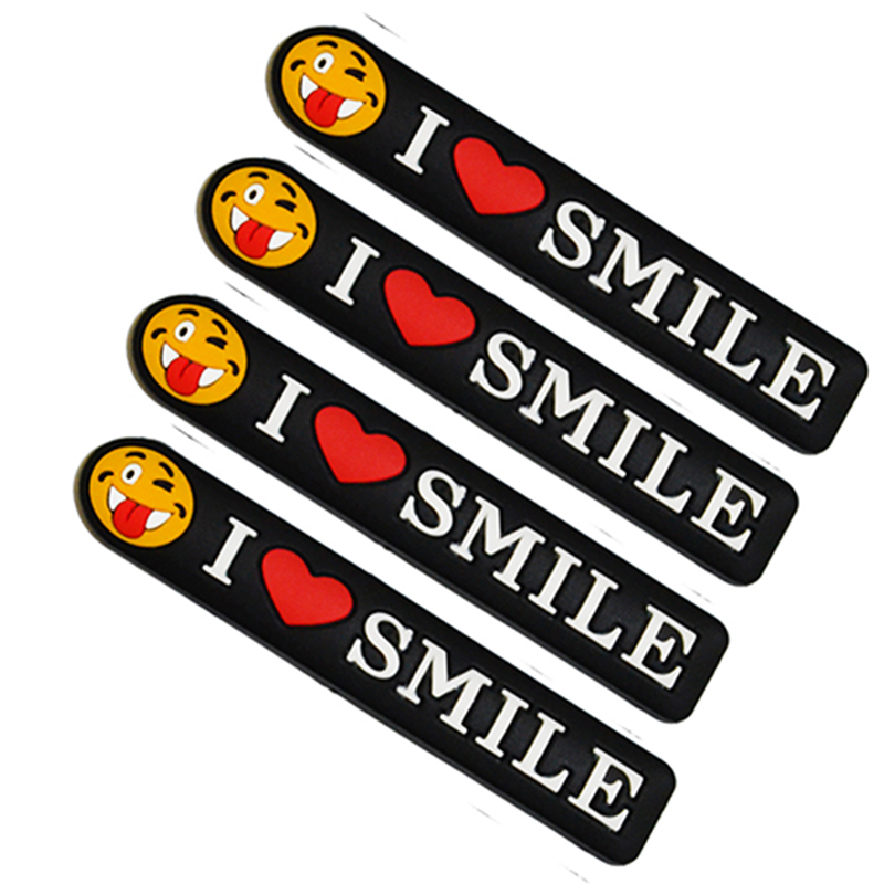 طقم صدادة باب سيارة سيليكون مرن لصق للوقاية وحماية باب السيارة من الخدوش اثناء فتح الباب - 4 قطع  -  سمايل