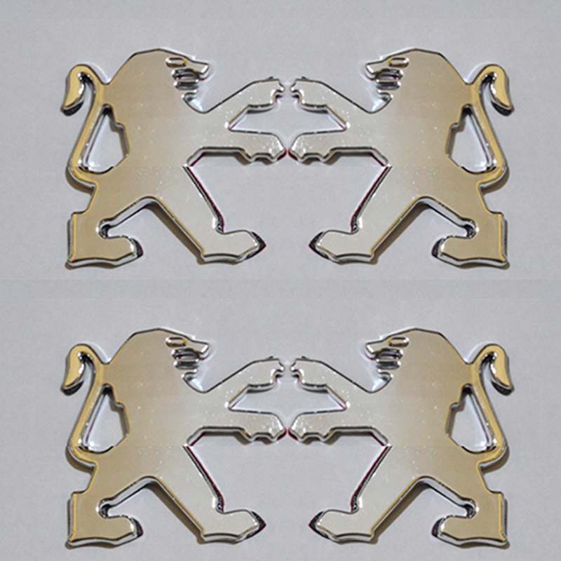 ملصق سيارة ثلاثى الابعاد 3D للسيارة بيجو كارت يحتوى على 4 قطع طول القطعة الواحدة 4.5 سم عرض 4.5 سم لون سلفر