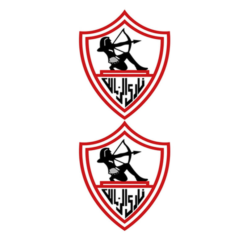 استيكر بارز شعار نادى الزمالك للسيارات واللاب توب و الهاتف المحمول و البلاي ستيشن والدراجة النارية والأمتعة وغيرها مقاس 5سم فى 4.5سم عدد 2 قطعة